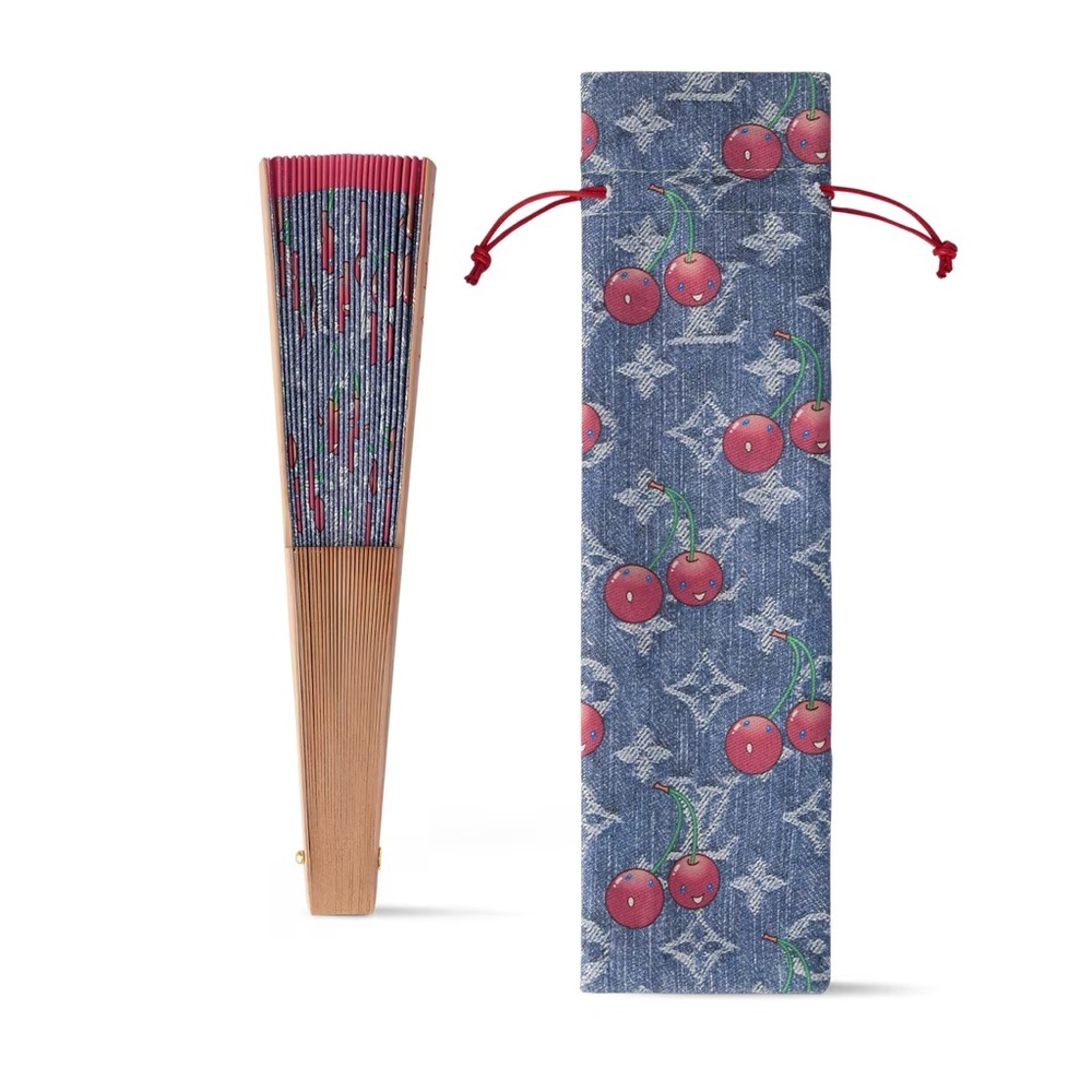 Louis Vuitton x Takashi Murakami Cherry Print Denim Fan - Picture 4 of 5